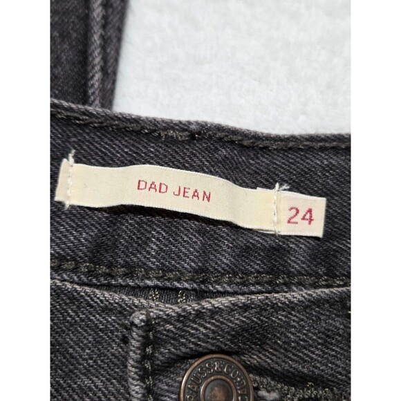 Levis Pants Women 24 Black Denim Jeans Premium Dad Jean Big E Cotton 24x30 - Picture 3 of 14